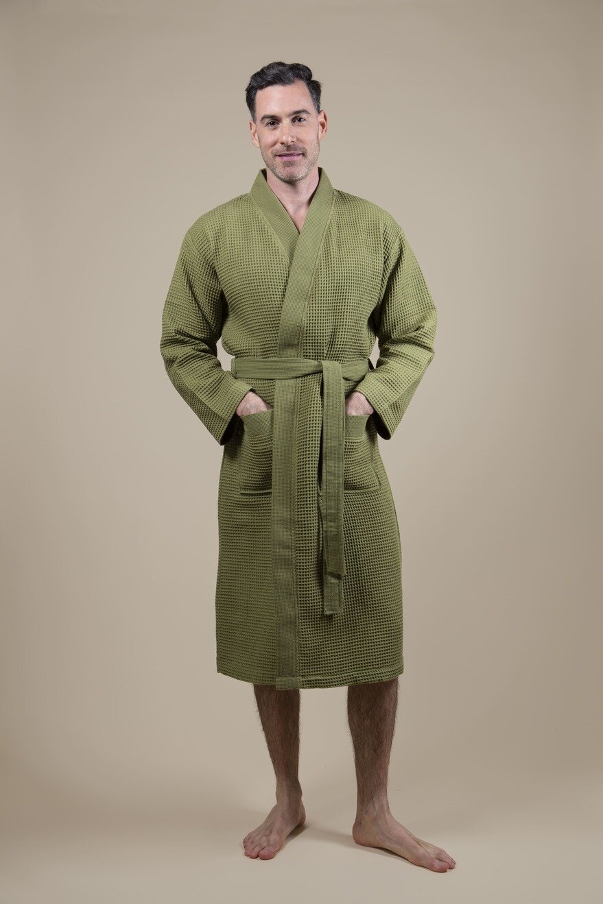 Peignoir Homme Kimono Vert Olive