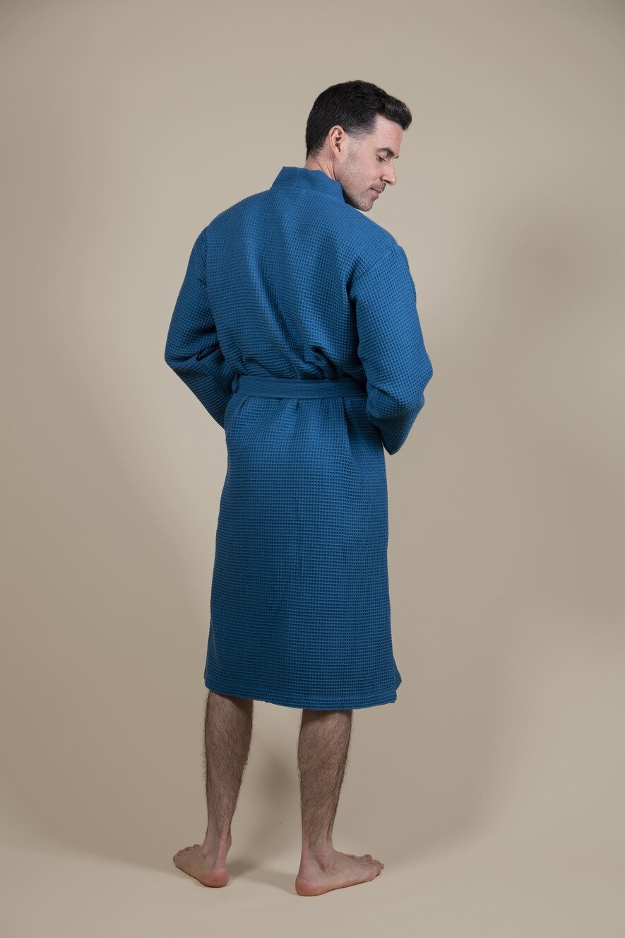 Peignoir Homme Kimono Bleu Azur