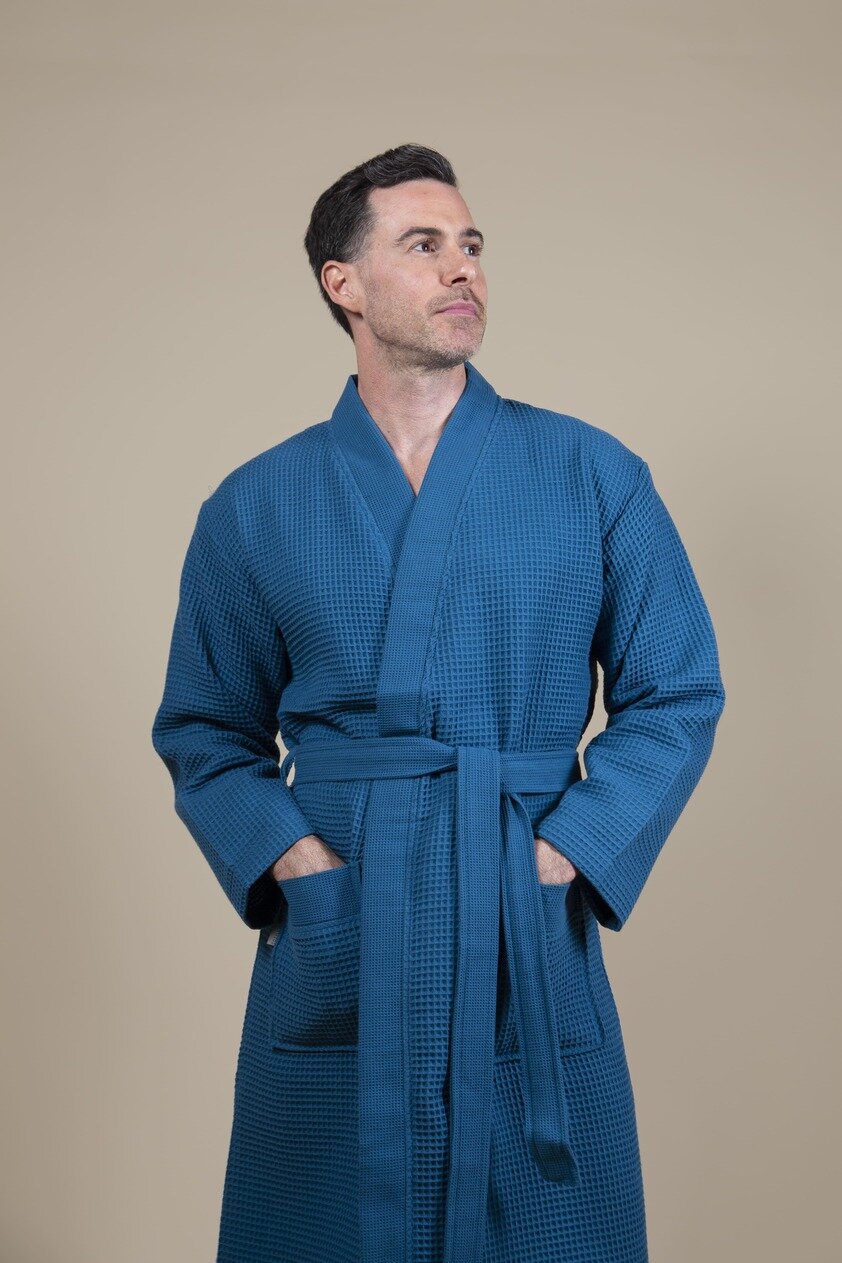 Peignoir Homme Kimono Bleu Azur